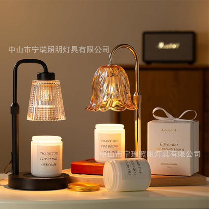 Adjustable solid wood desk lamp