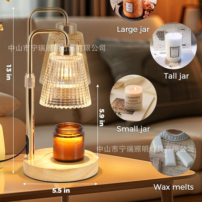 Adjustable solid wood desk lamp