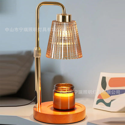 Adjustable solid wood desk lamp